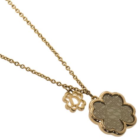 dior black clover necklace|dior gold finish necklaces.